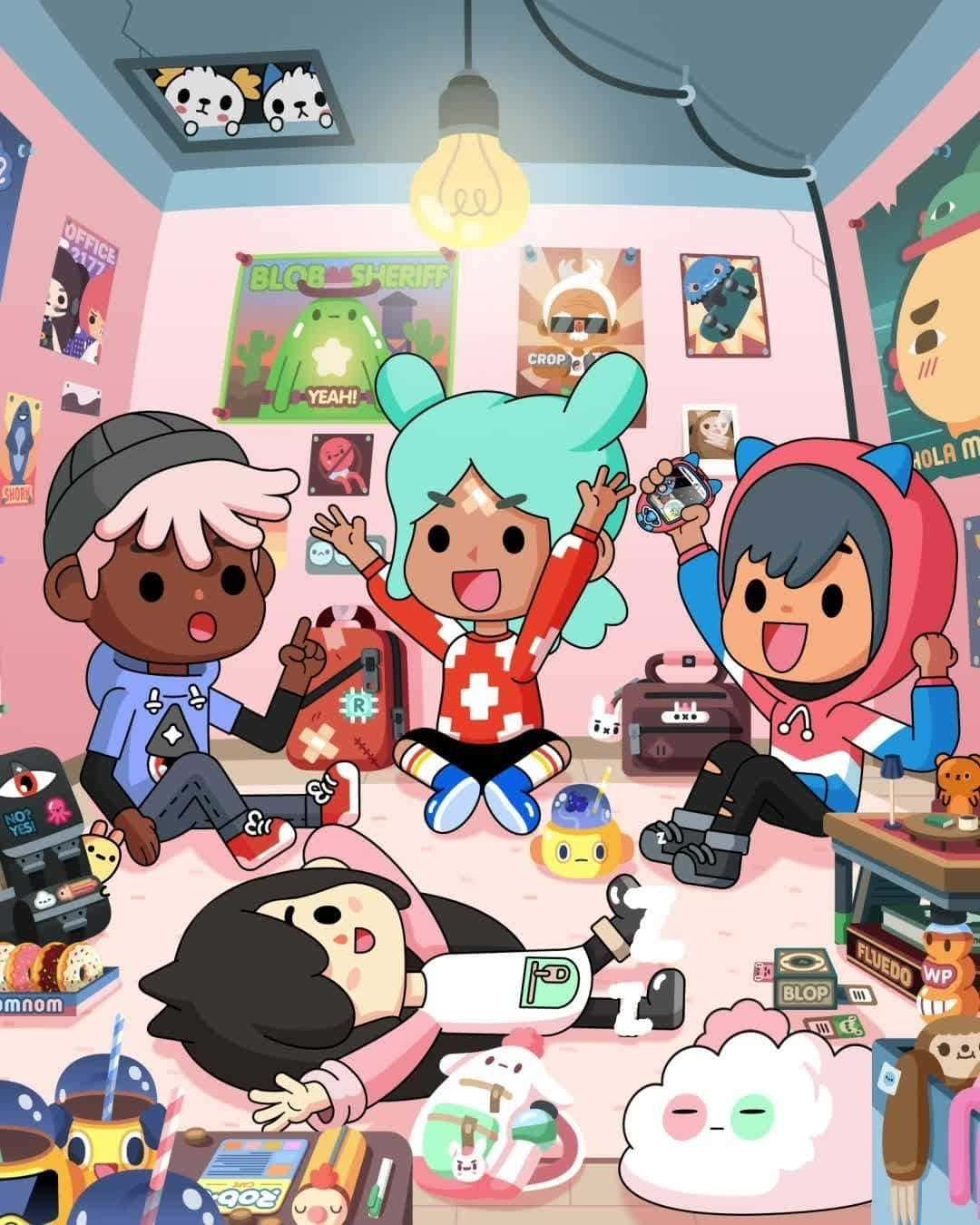 Toca Boca Character Room Celebration Wallpaper