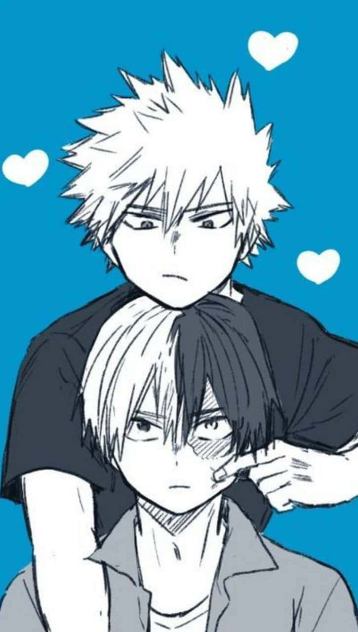 Todobaku My Hero Academia Blue And White Wallpaper