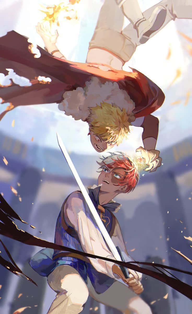 Todobaku My Hero Academia Fighting Wallpaper