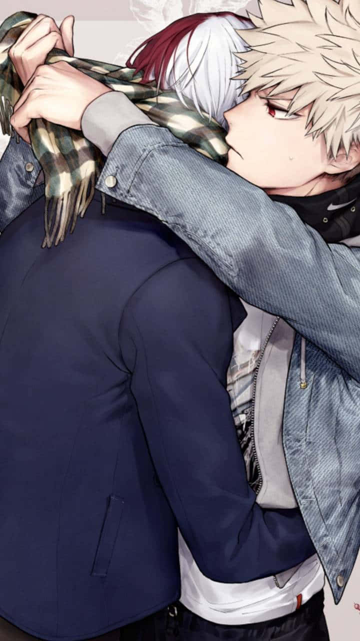 Todobaku My Hero Academia Hugging Wallpaper