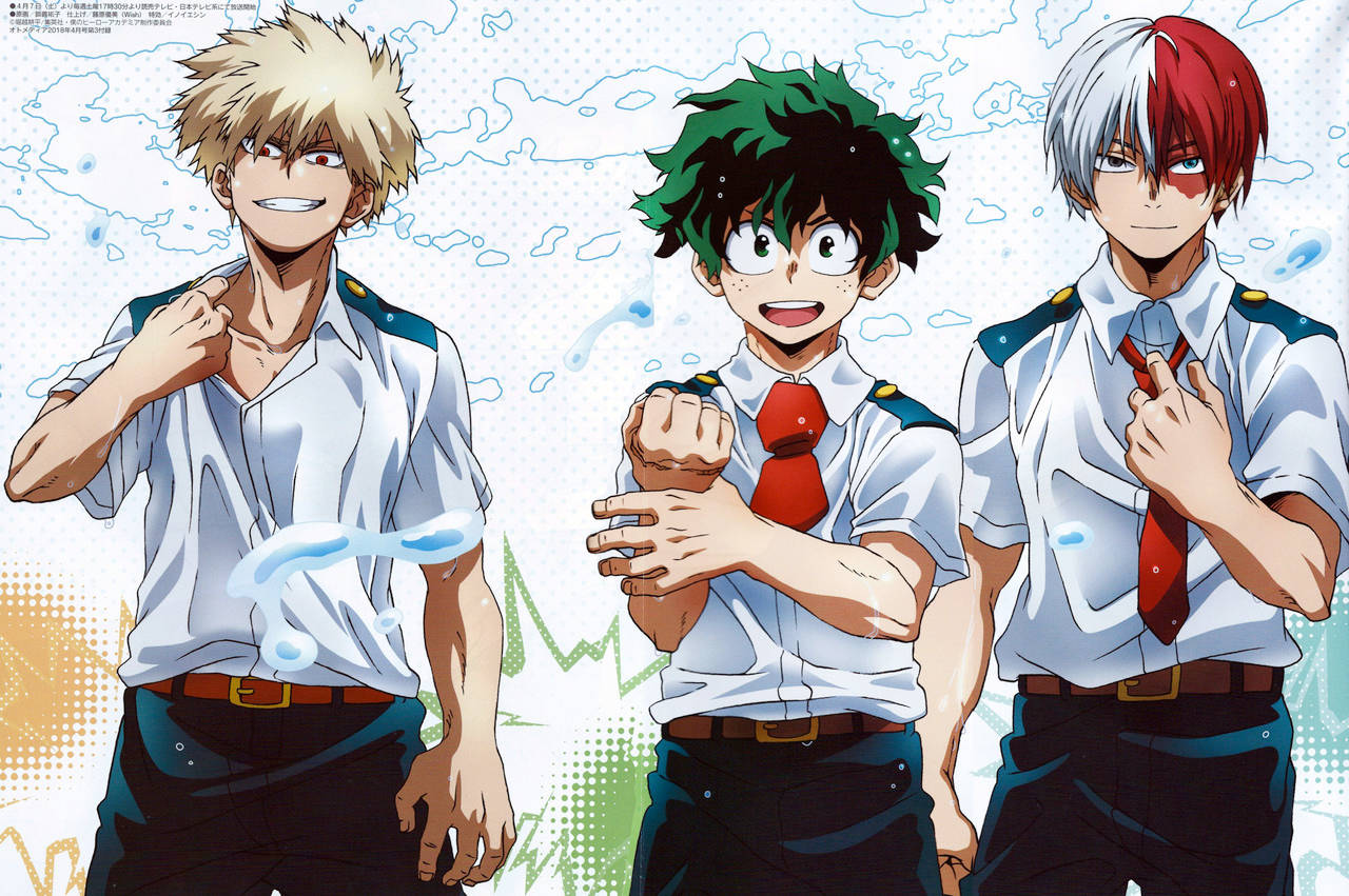 Todobakudeku White School Uniform Wallpaper