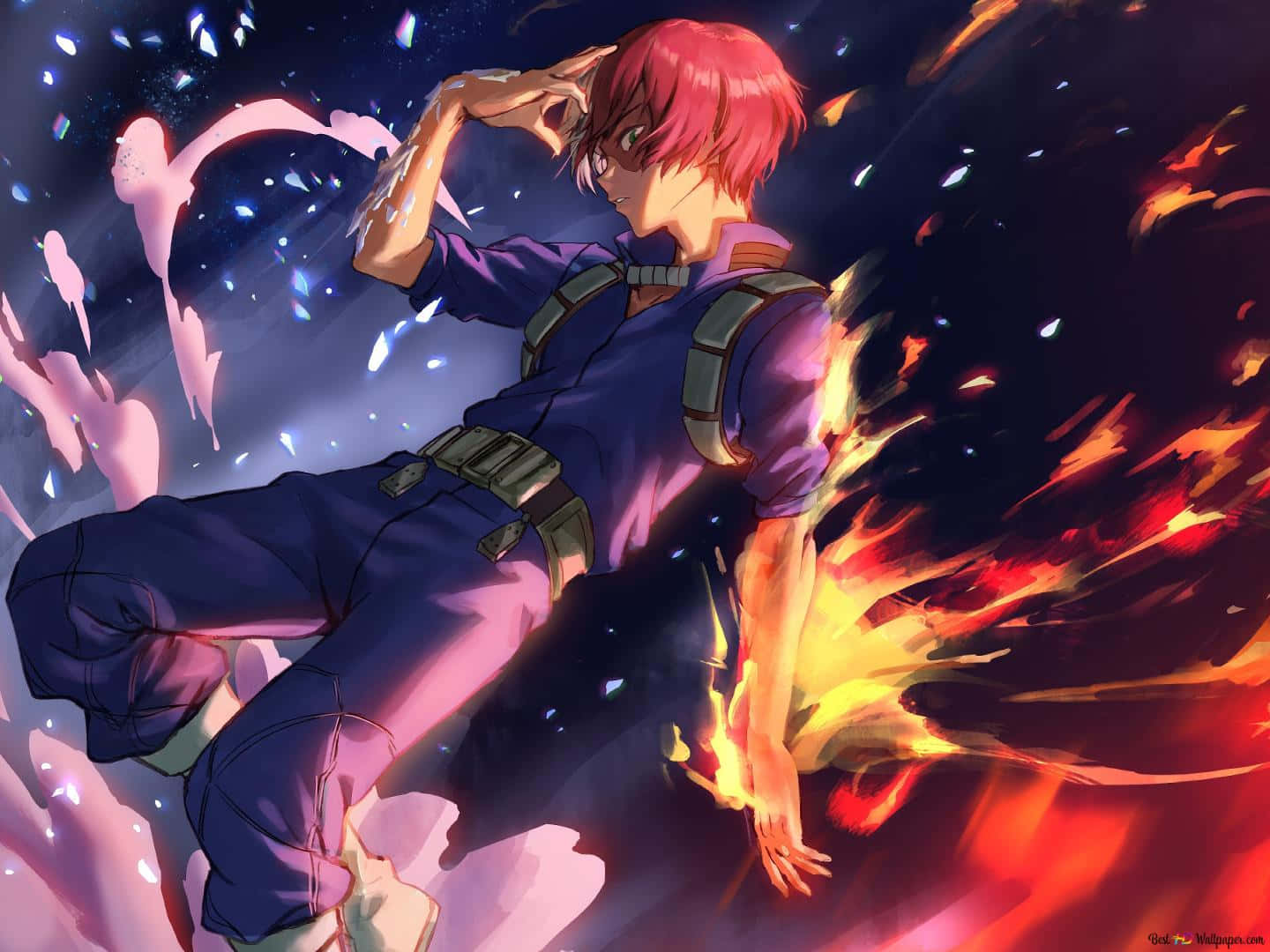 Todoroki Black Power Wallpaper