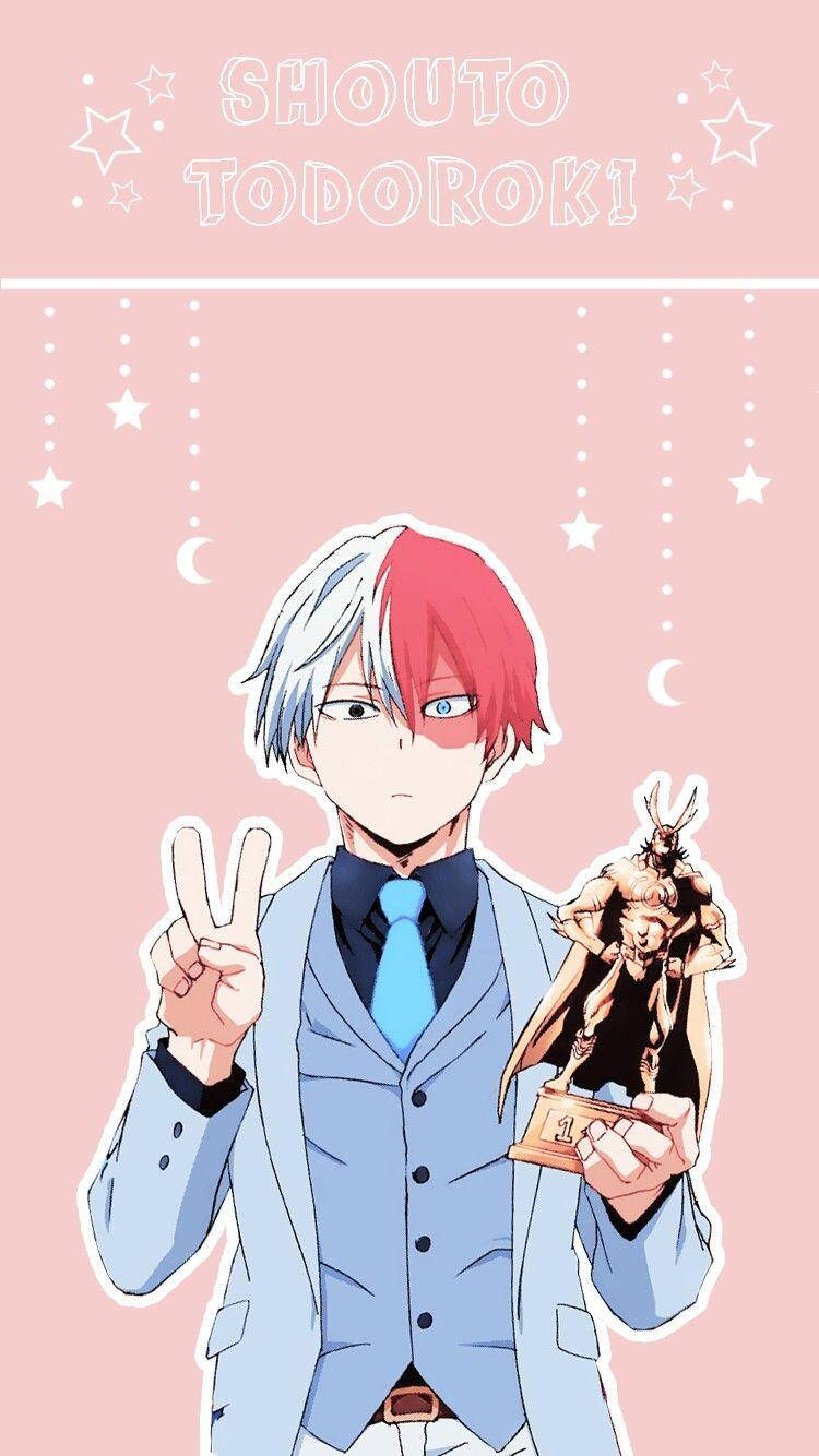 Todoroki Cute Peace Pose Wallpaper