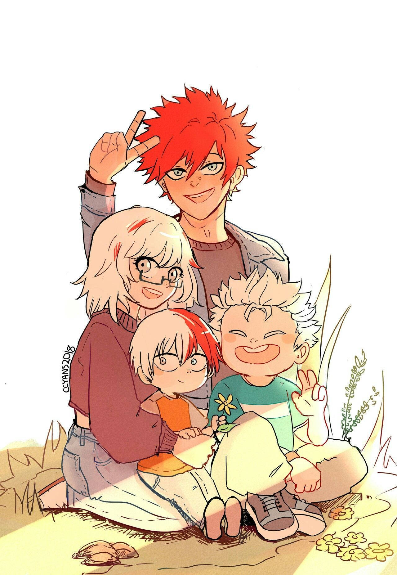 Todoroki Family Fan Artwork Wallpaper