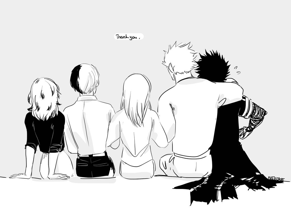 Todoroki Family Grayscale Art Wallpaper