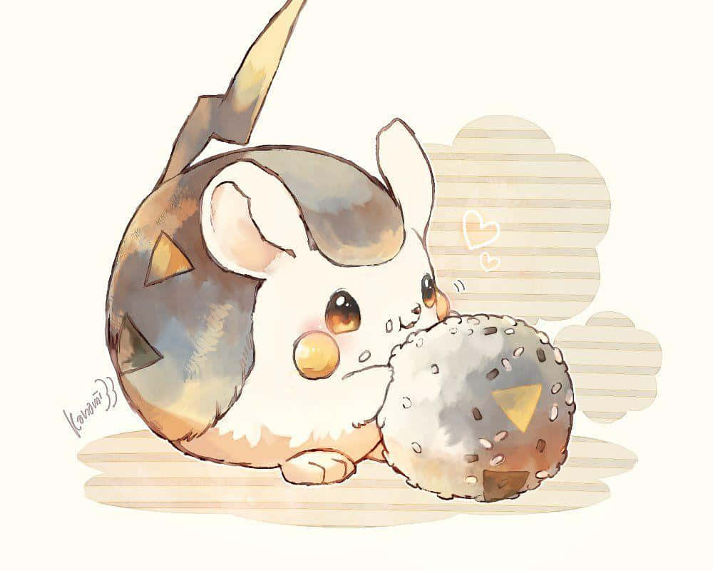 Togedemaru Eating Rice Ball Wallpaper