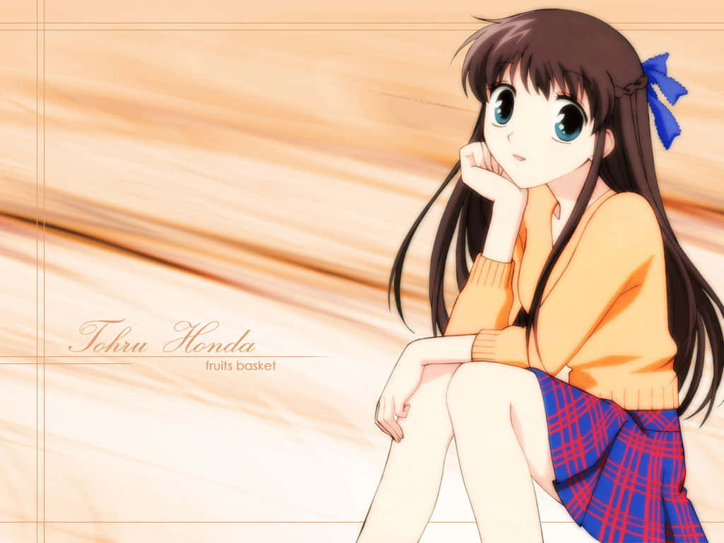 Tohru Honda Sitting Fruits Basket Anime Wallpaper