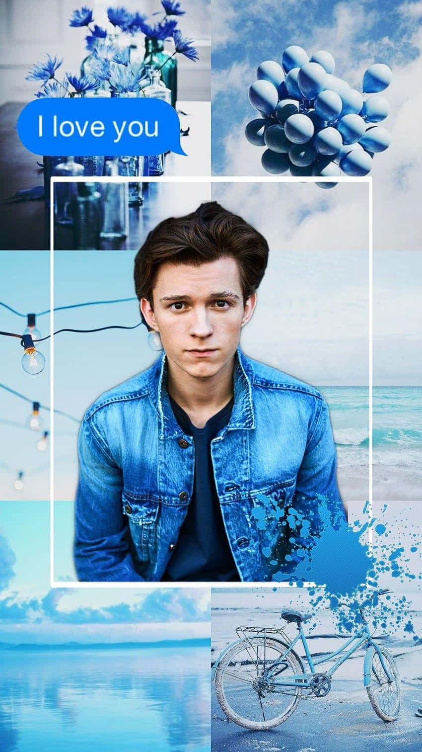 Tom Holland Aesthetic Blue Wallpaper