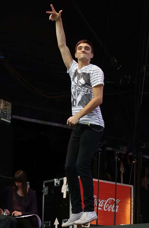 Tom Parker Posing In A Stylish Outfit Wallpaper