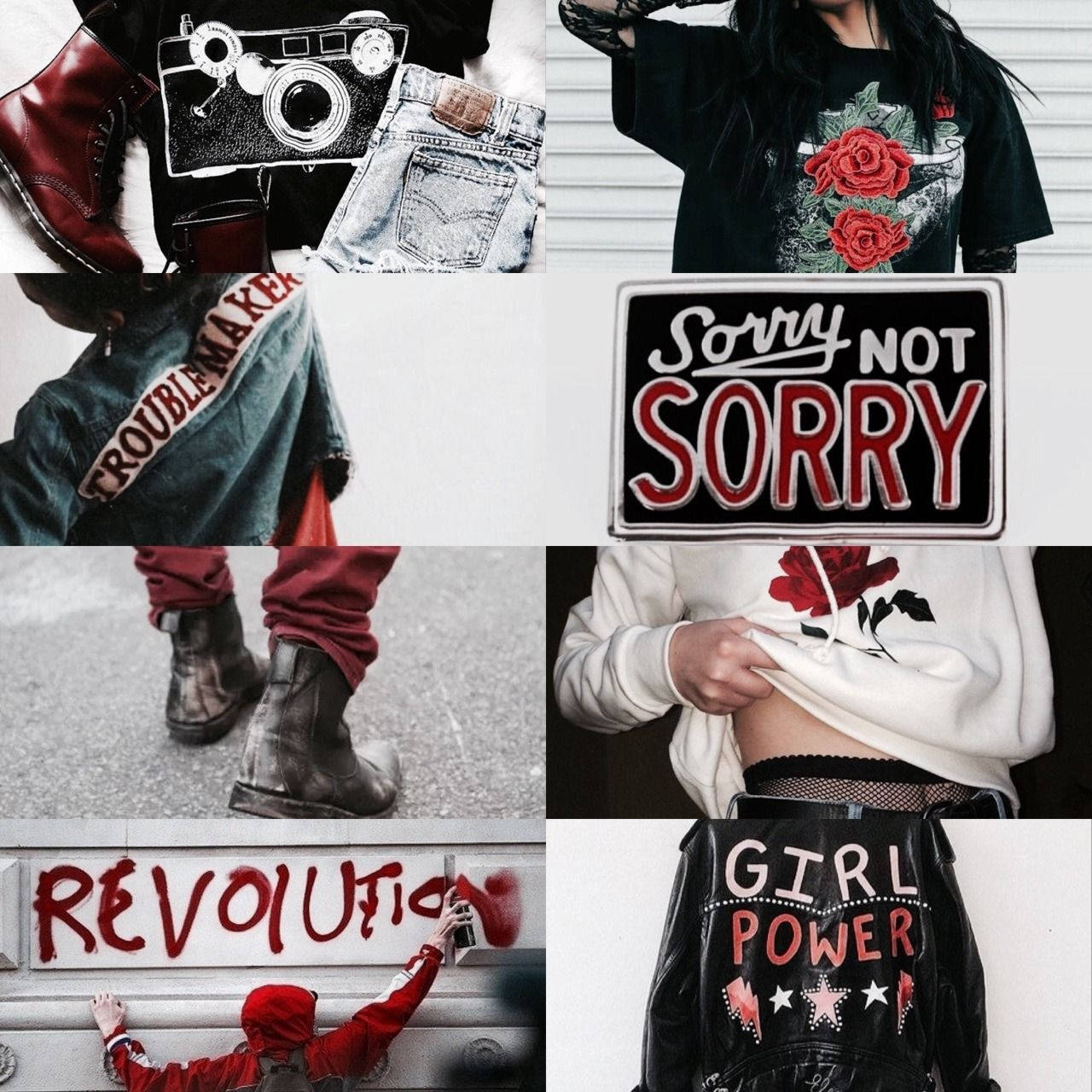 Tomboy Aesthetic Word Collage Wallpaper