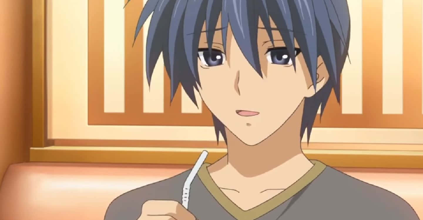 Tomoya Okazaki, Protagonist Of Clannad, Gazing Through The Window Wallpaper