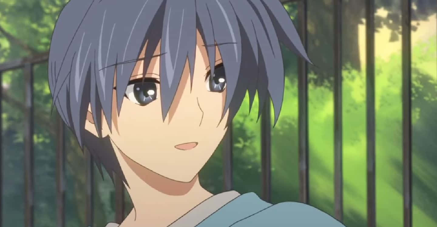 Tomoya Okazaki, The Protagonist Of Clannad Anime, In A Thoughtful Pose Wallpaper