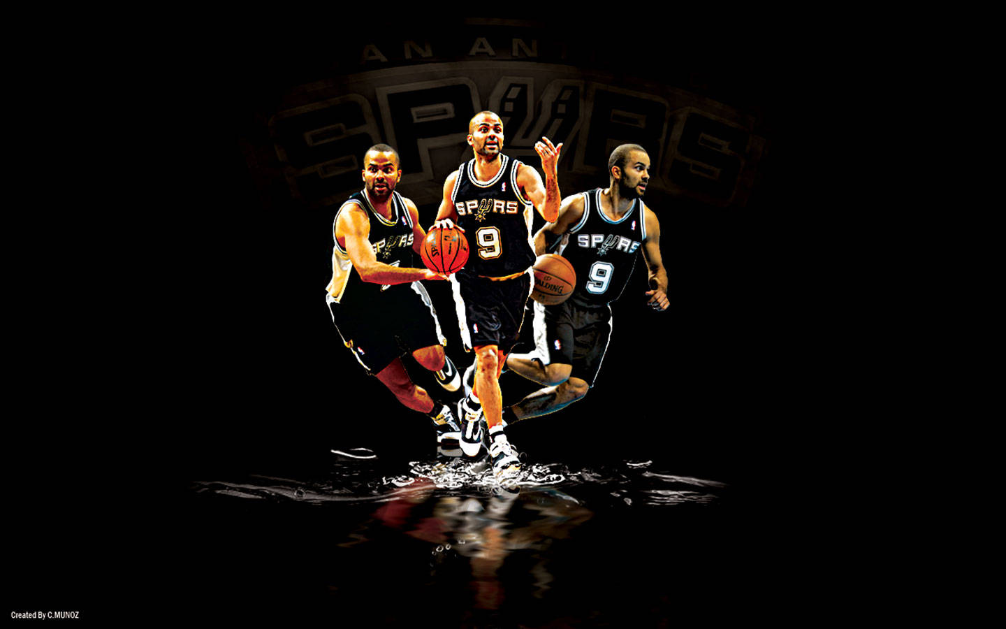 Tony Parker Ball Handling Above Water Wallpaper