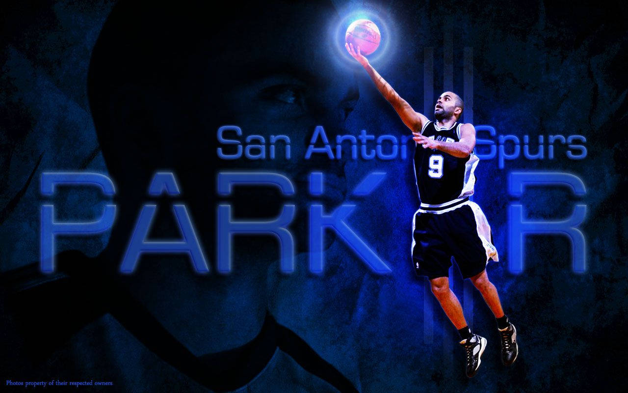 Tony Parker Glowing Blue Wallpaper