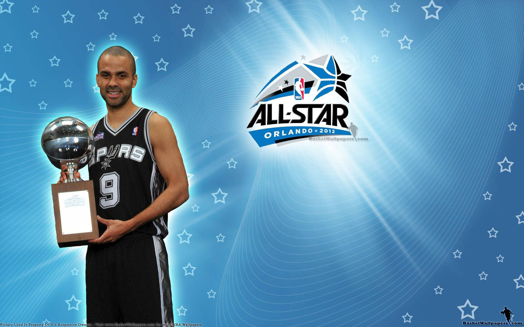 Tony Parker Nba All-star Orlando 2012 Trophy Wallpaper