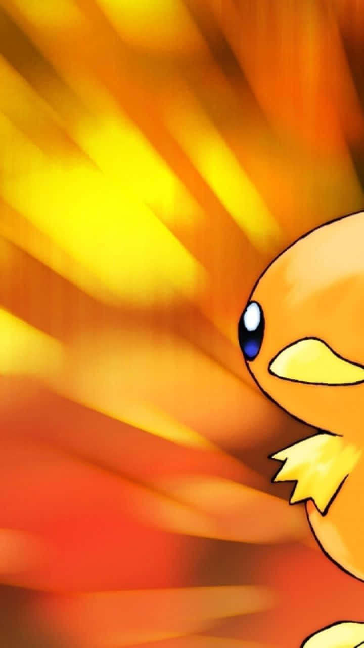 Torchic With Orange Abstract Background Wallpaper