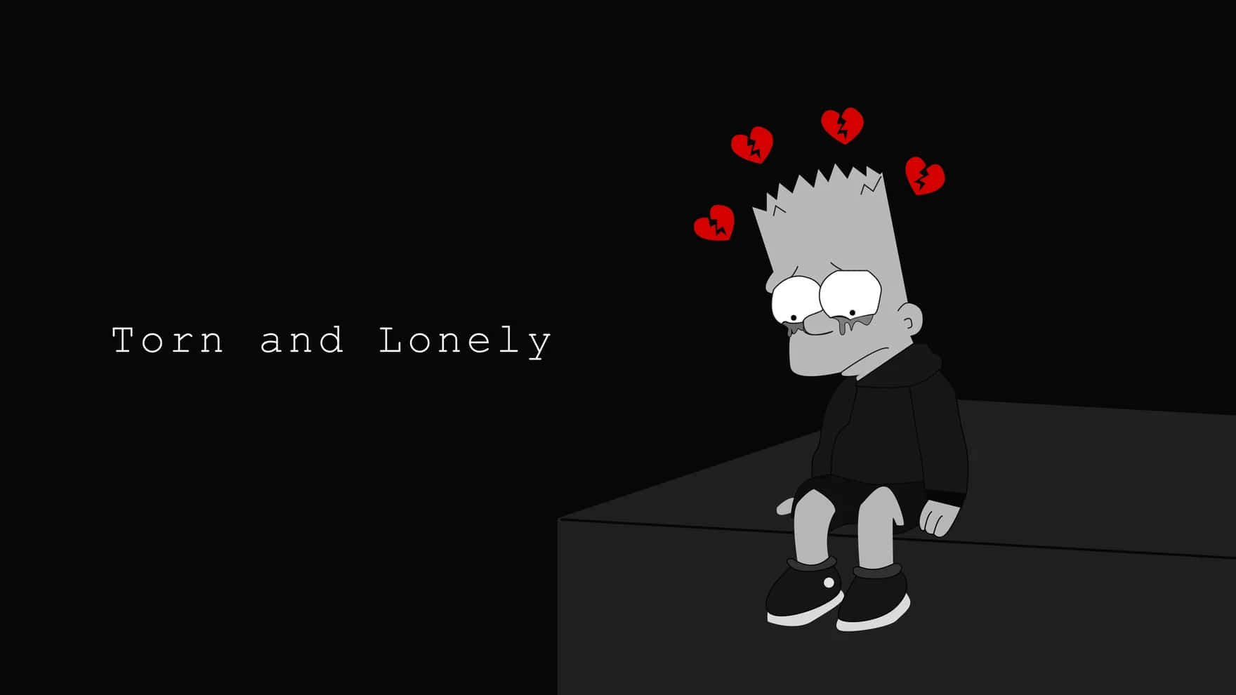 Tornand Lonely Depression Aesthetic Wallpaper