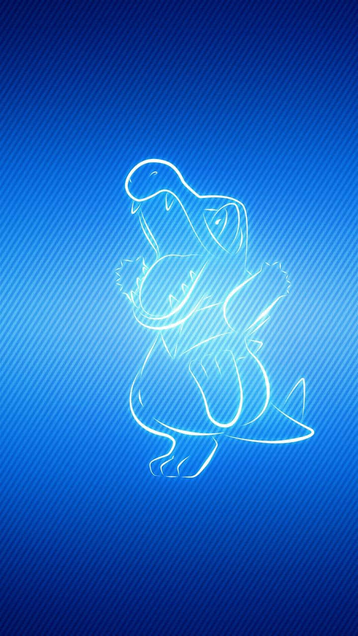 Totodile White Line Art Wallpaper