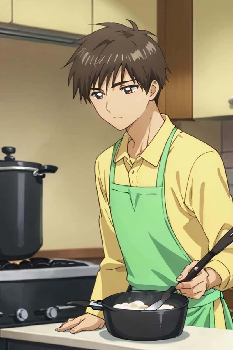 Touya Kinomoto Cooking Anime Wallpaper