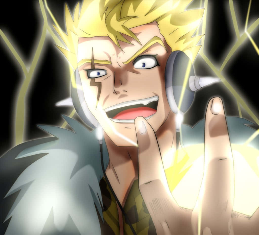 Towering Laxus Dreyar Unleashing His Power Wallpaper