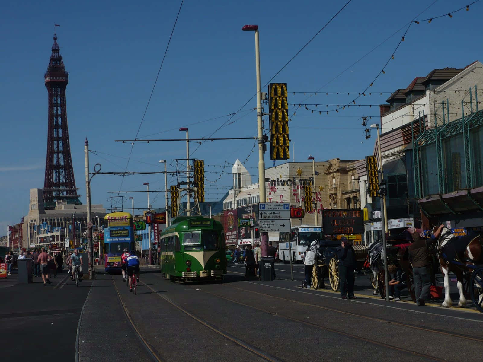 Town Of Blackpool With Iconic Blackpool Tower Wallpaper