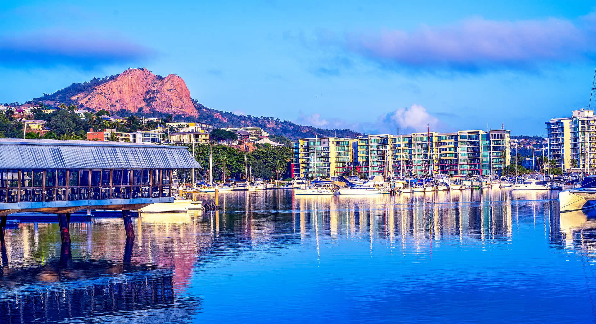 Townsville City Skyline At Sunrise Wallpaper