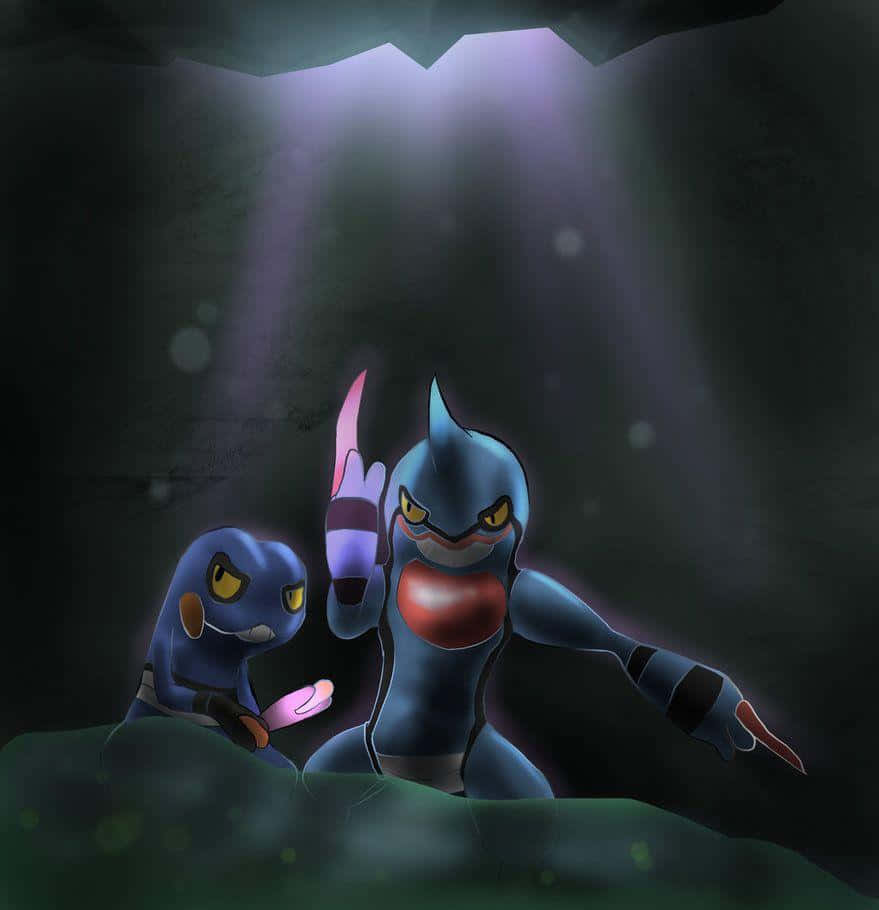 Toxicroak And Croagunk In The Dark Wallpaper