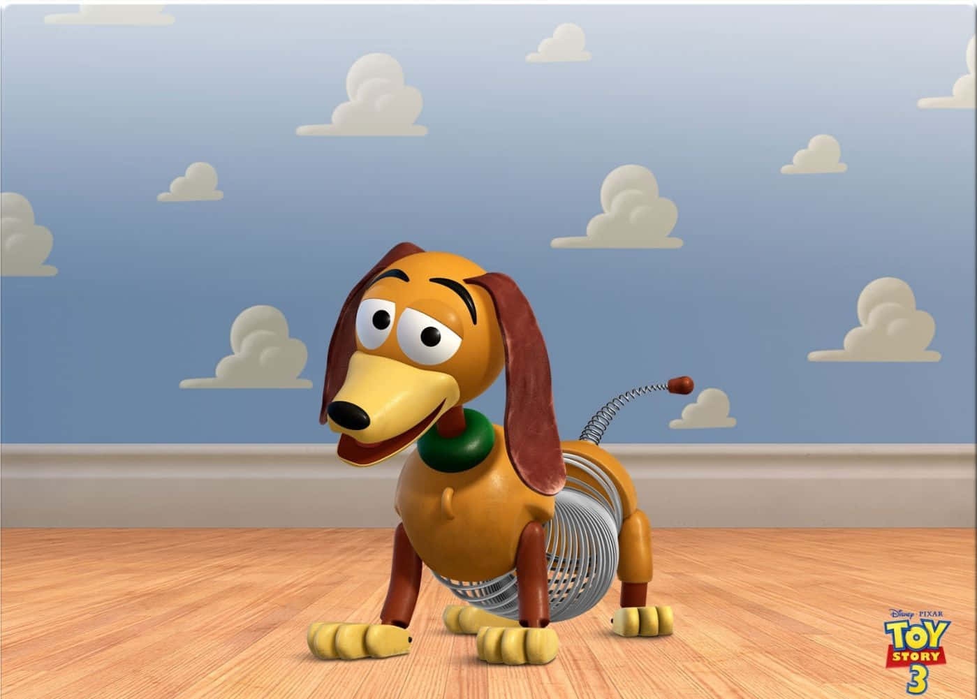 Toy Story Cloud As A Backdrop For Slinky Wallpaper