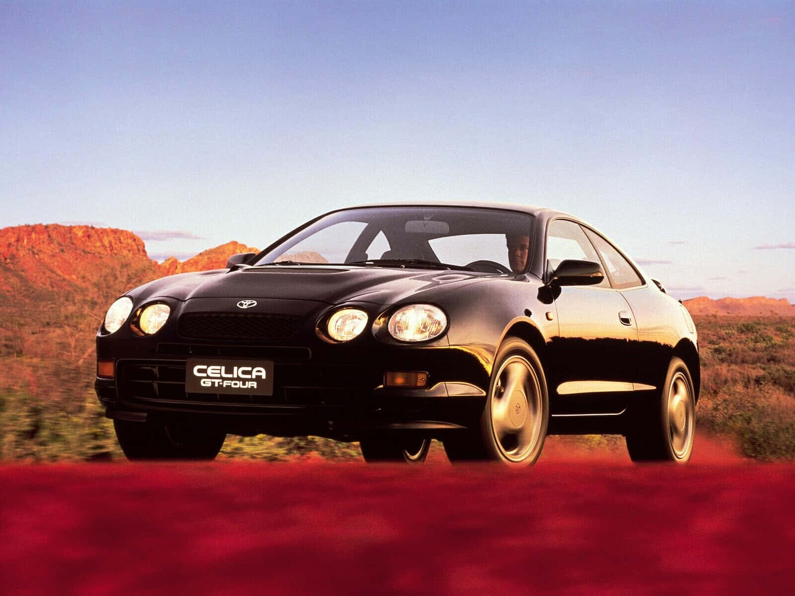 Toyota Celica G T Four Desert Backdrop Wallpaper