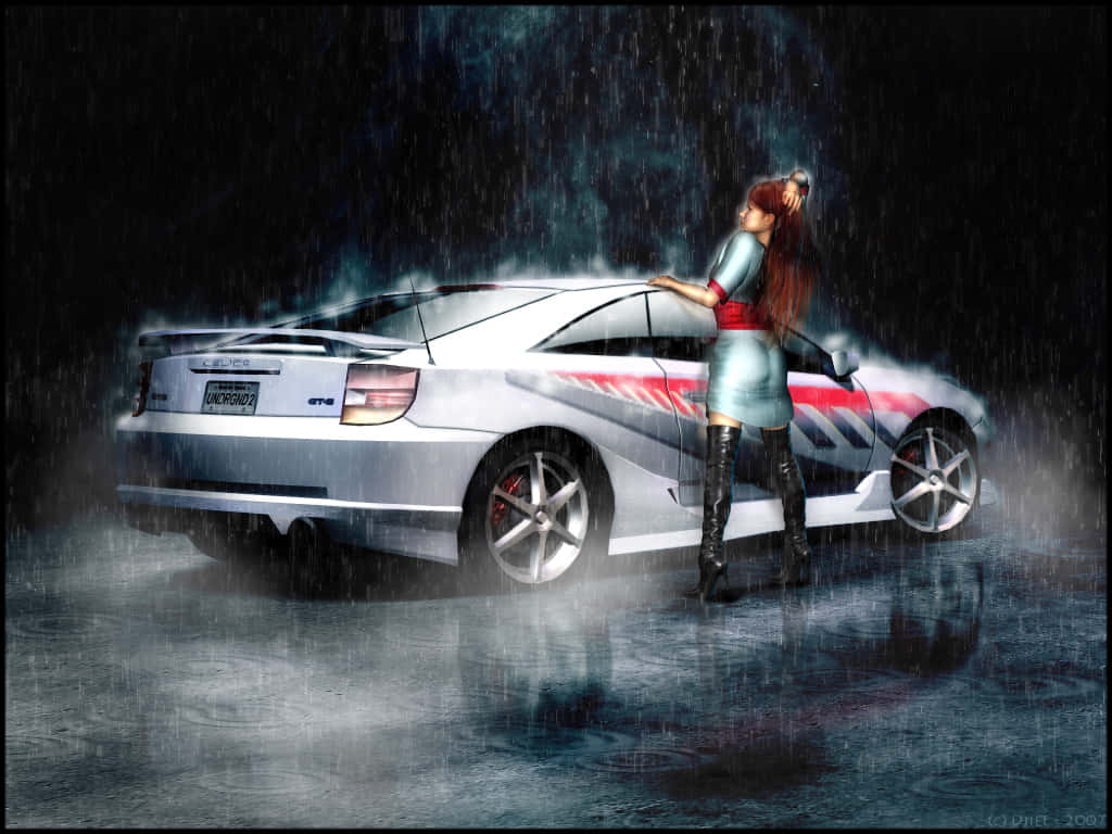 Toyota Celica G T Rainy Showcase Wallpaper