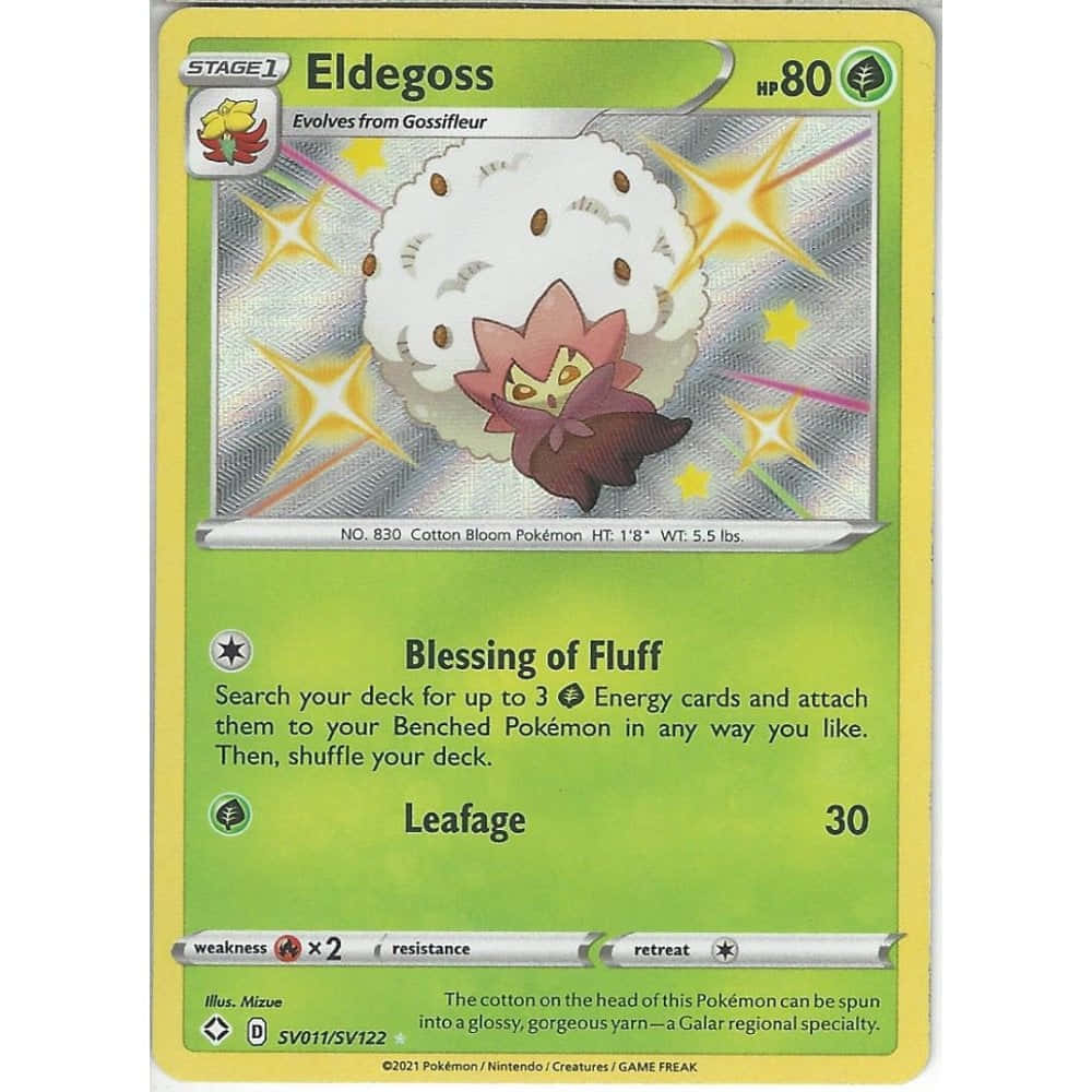 Trading Card With Shiny Eldegoss Wallpaper