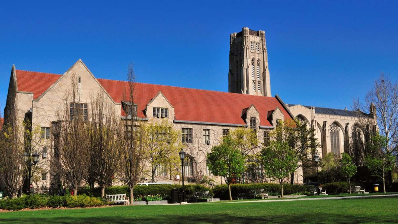 Traditional College Buildingwith Tower Wallpaper