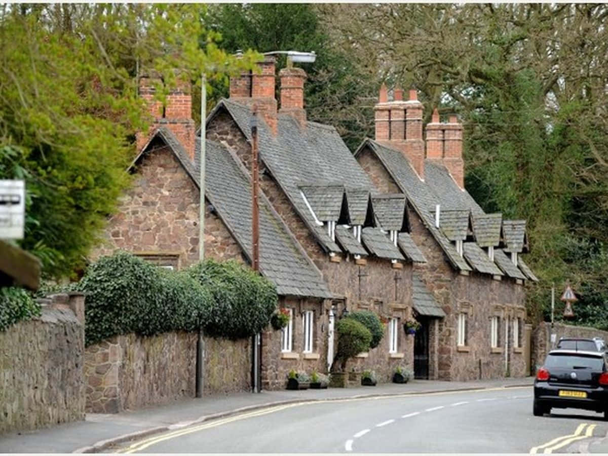 Traditional Stone Cottages Leicester U K Wallpaper