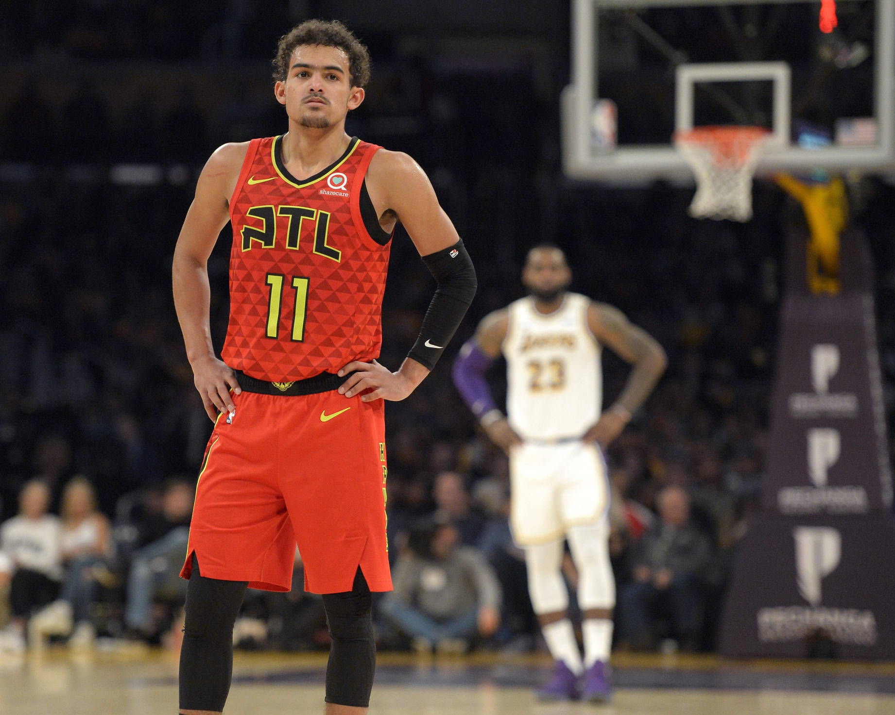 Trae Young Atlanta Vs. Lakers Wallpaper