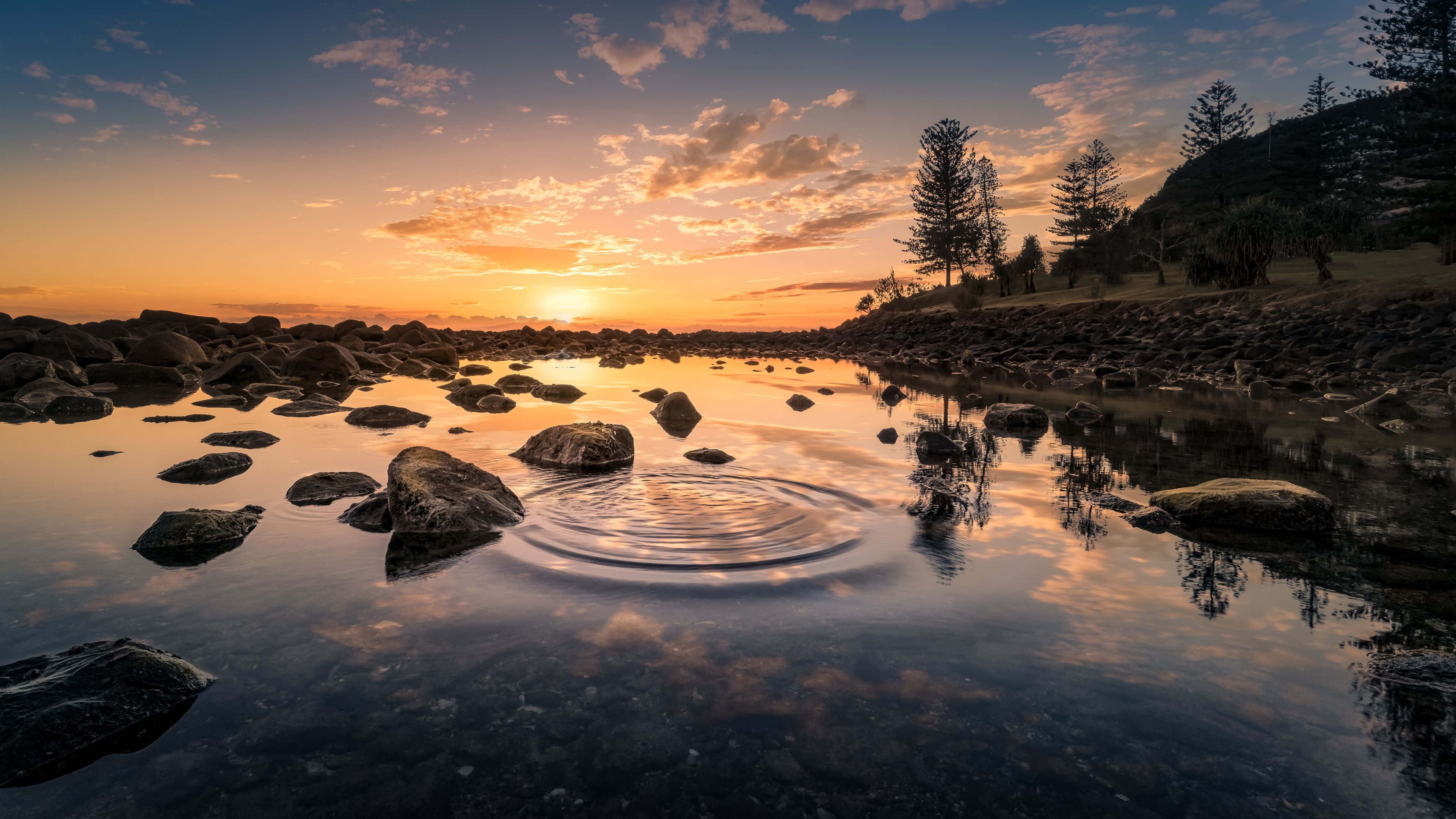 Tranquil 4k River Landscape Wallpaper