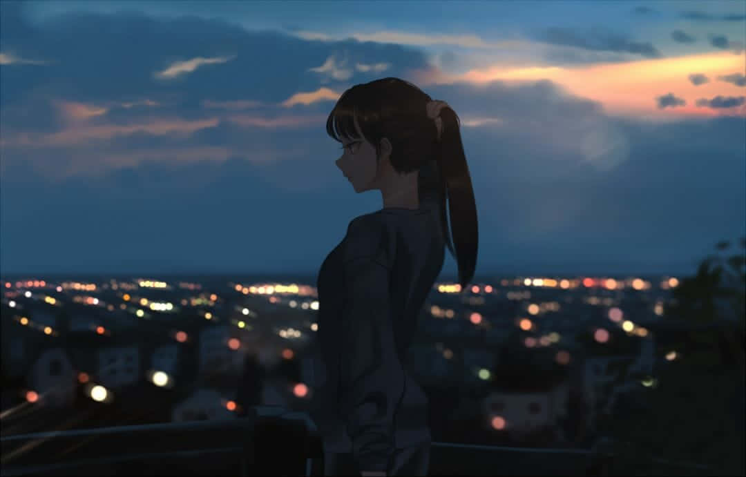 Travel To A Dark Anime Landscape Wallpaper