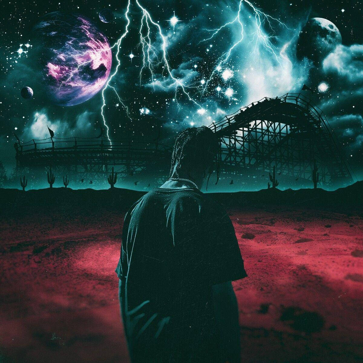 Travis Scott Astroworld In Red Field Wallpaper