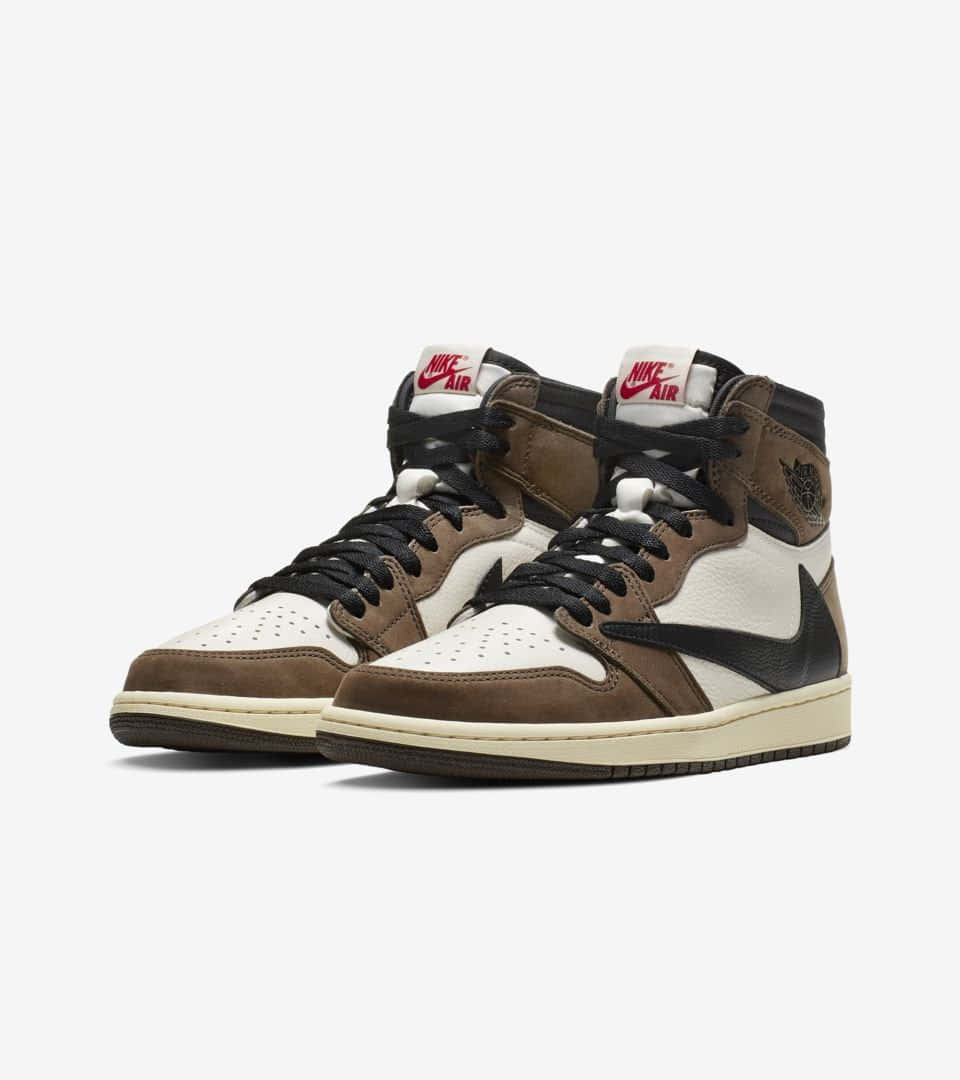 Travis Scott Jordan 1 - An Iconic Sneaker With Special Features. Wallpaper