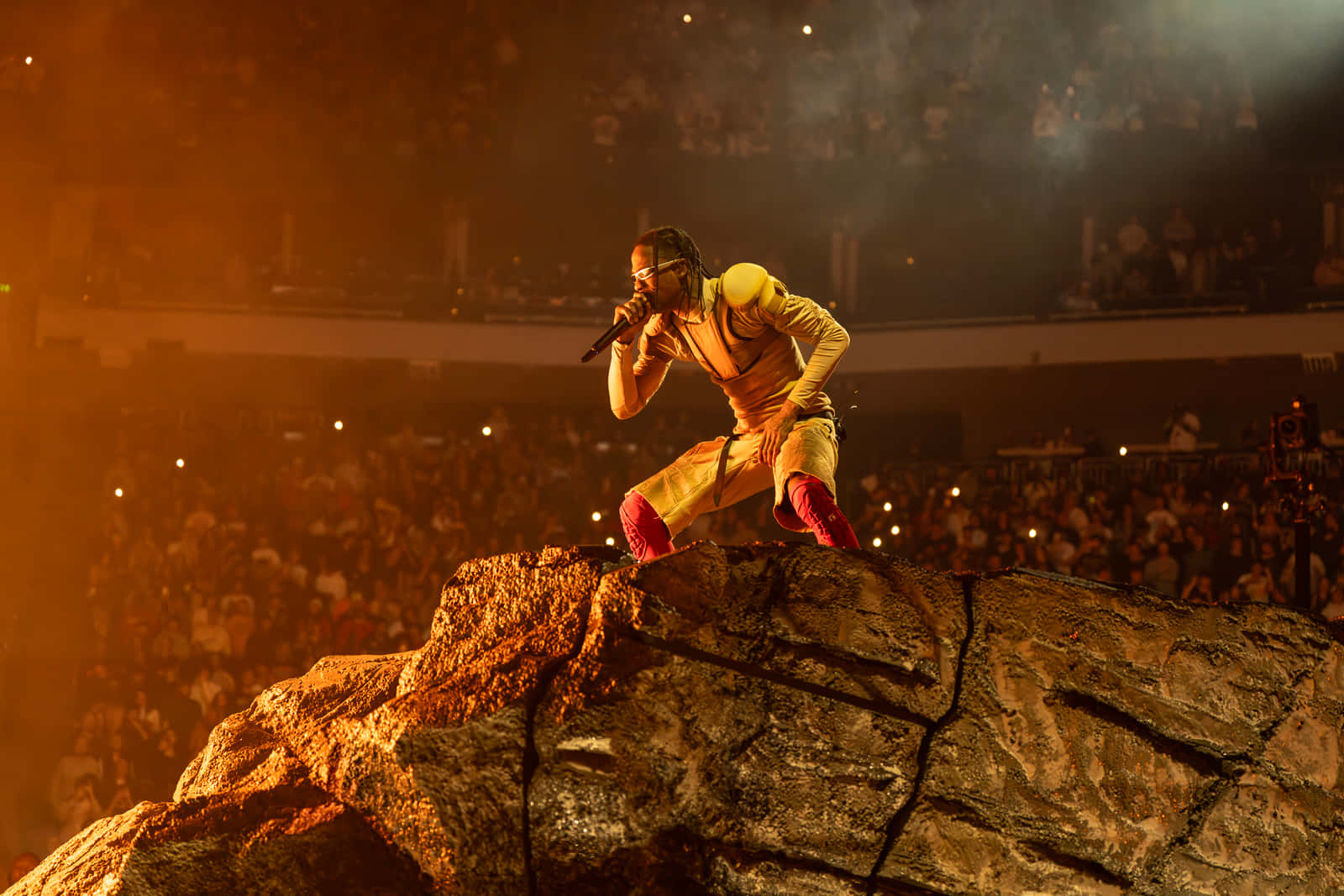 Travis Scott Performanceon Stage Wallpaper