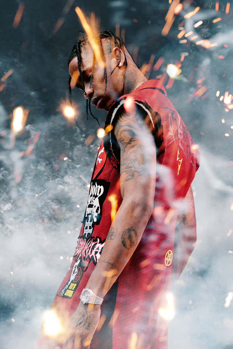 Travis Scott Sparkling Performance Wallpaper