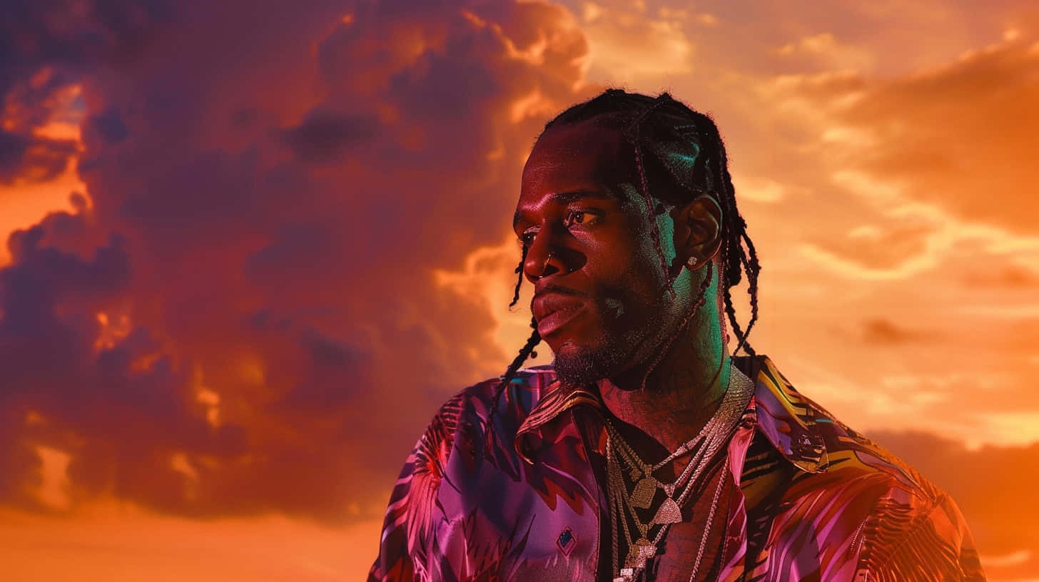 Travis Scott Sunset Silhouette Wallpaper