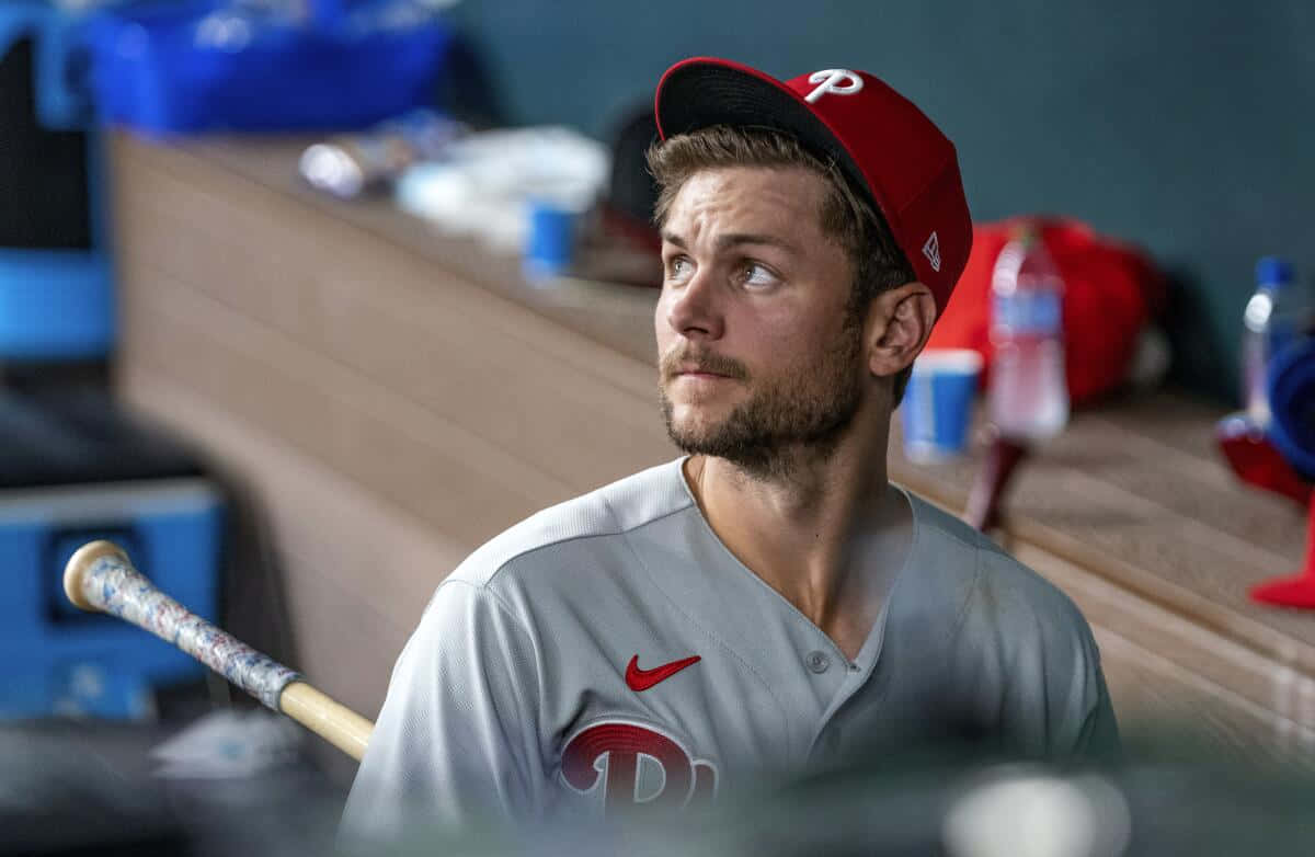 Trea Turner Phillies Dugout Focus Wallpaper