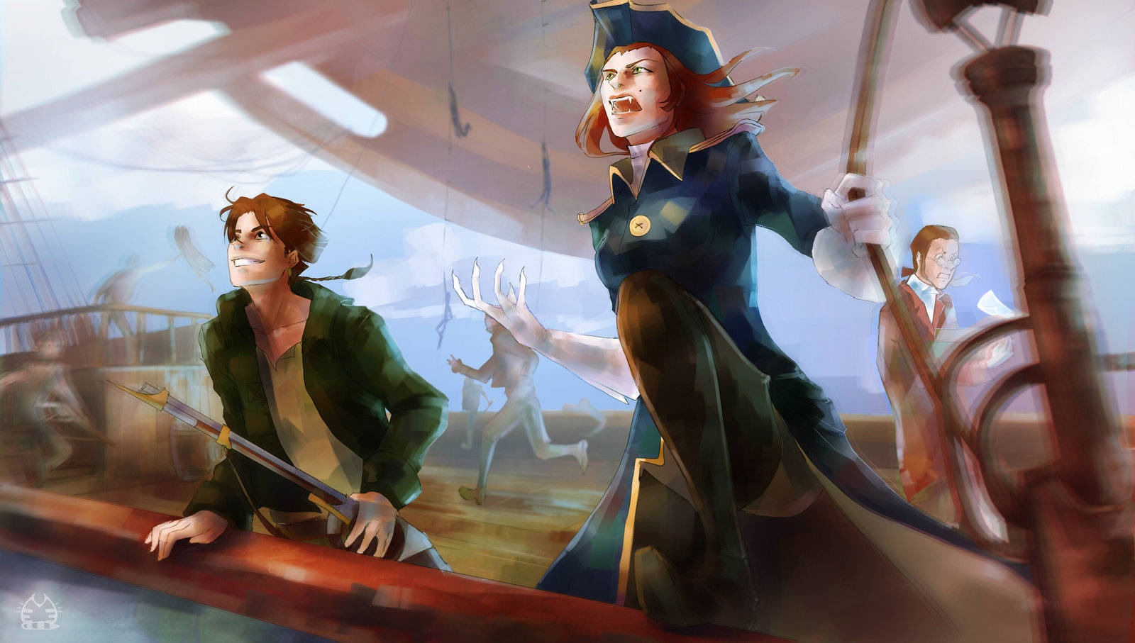 Treasure Planet Jim Hawkins Captain Amelia Upper Deck Wallpaper