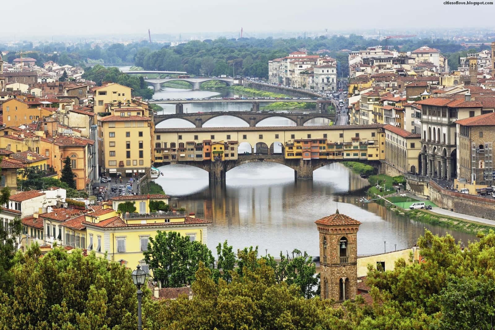 Treasures Tuscany Ponte Vecchio Wallpaper