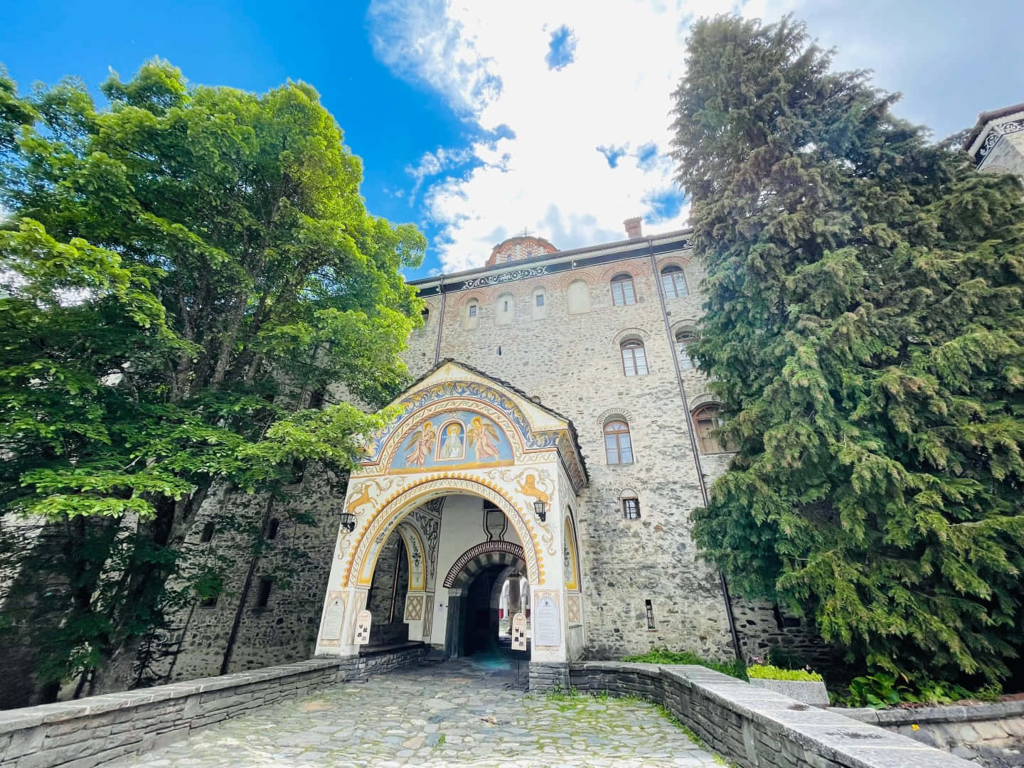 Trees Outside The Rila Monastery Wallpaper