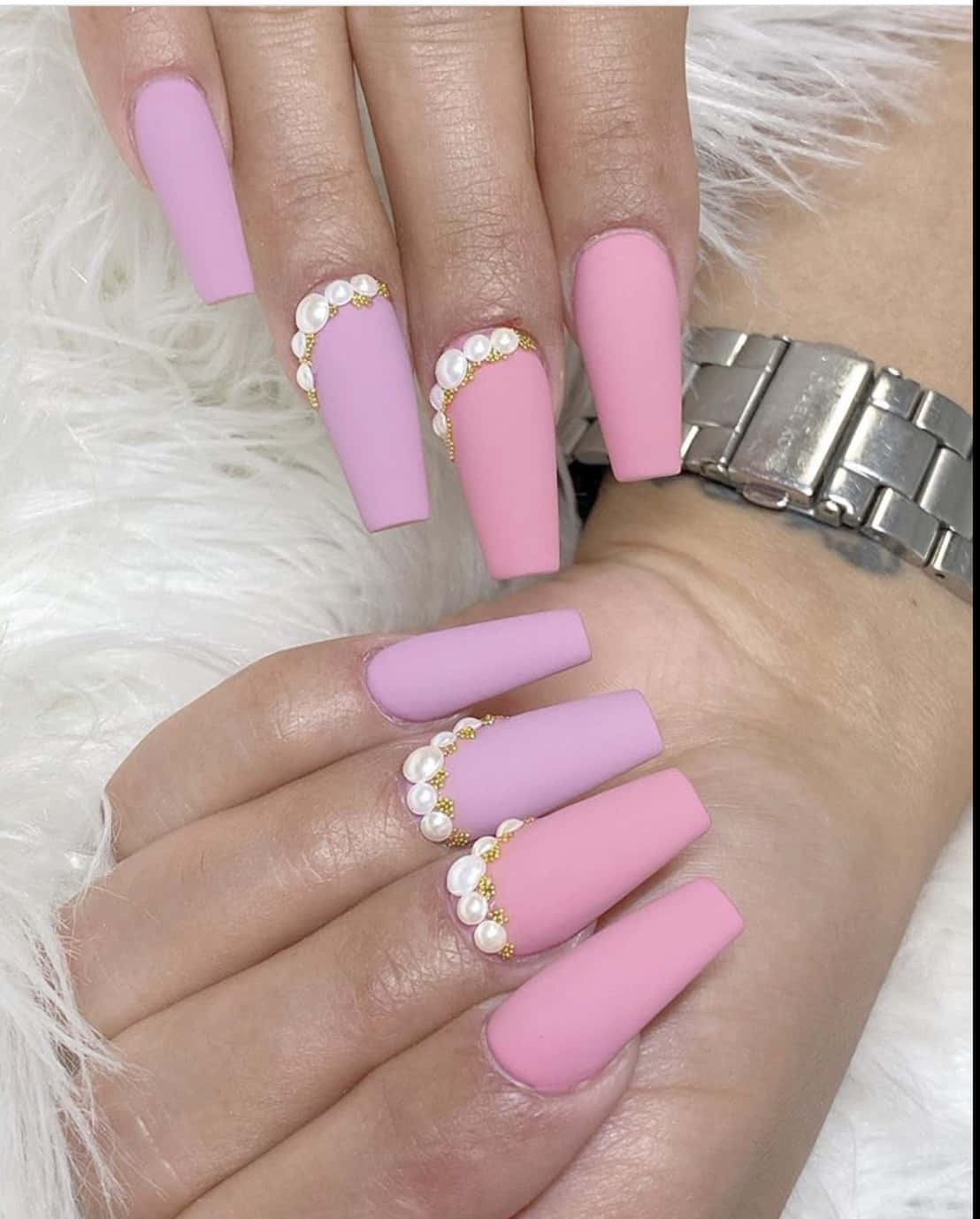 Trendy Pink Nail Art And Design Wallpaper