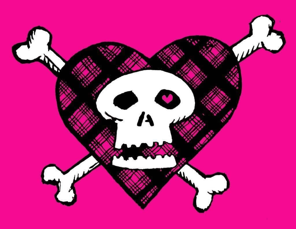 Trendy Pink Skull Wallpaper