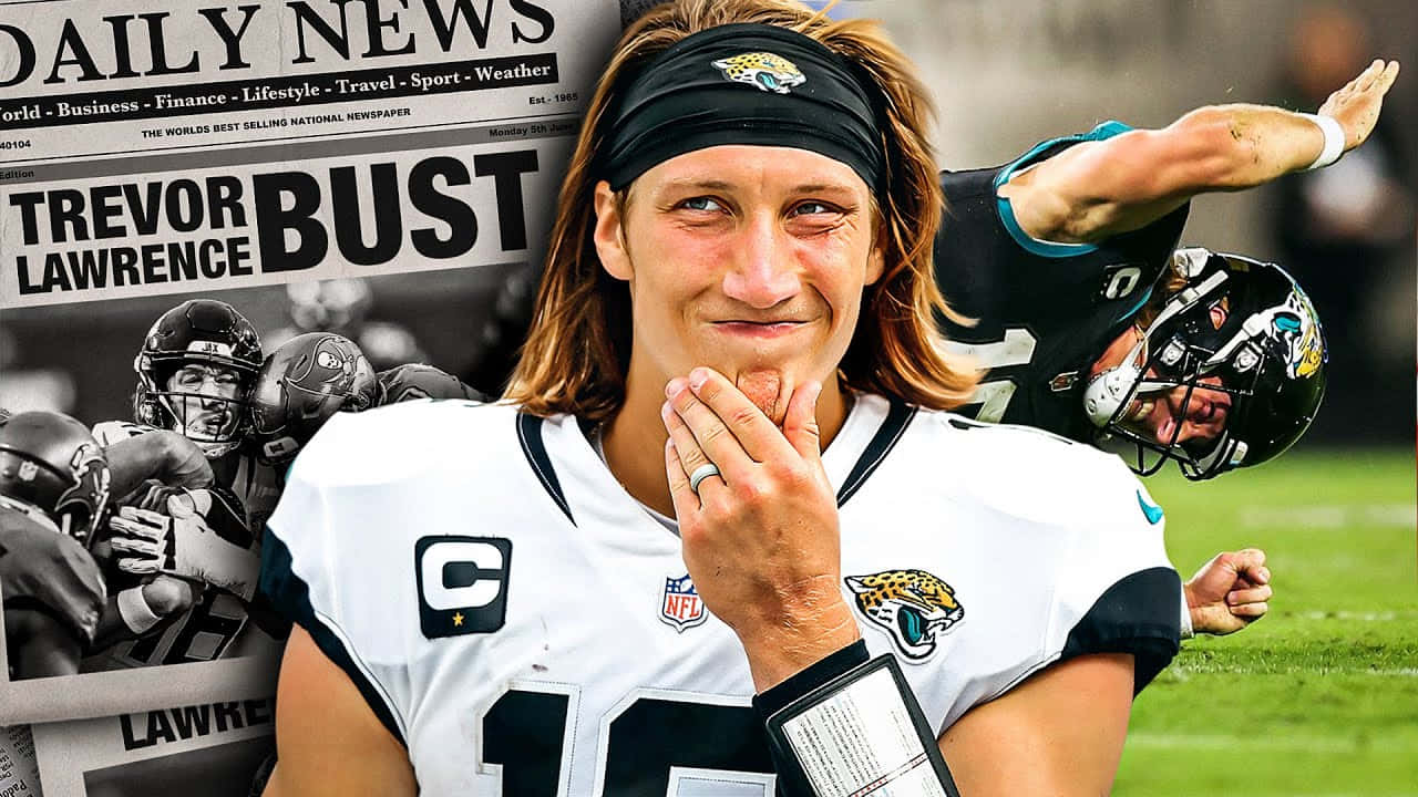 Trevor Lawrence Reactsto Newspaper Headline Wallpaper