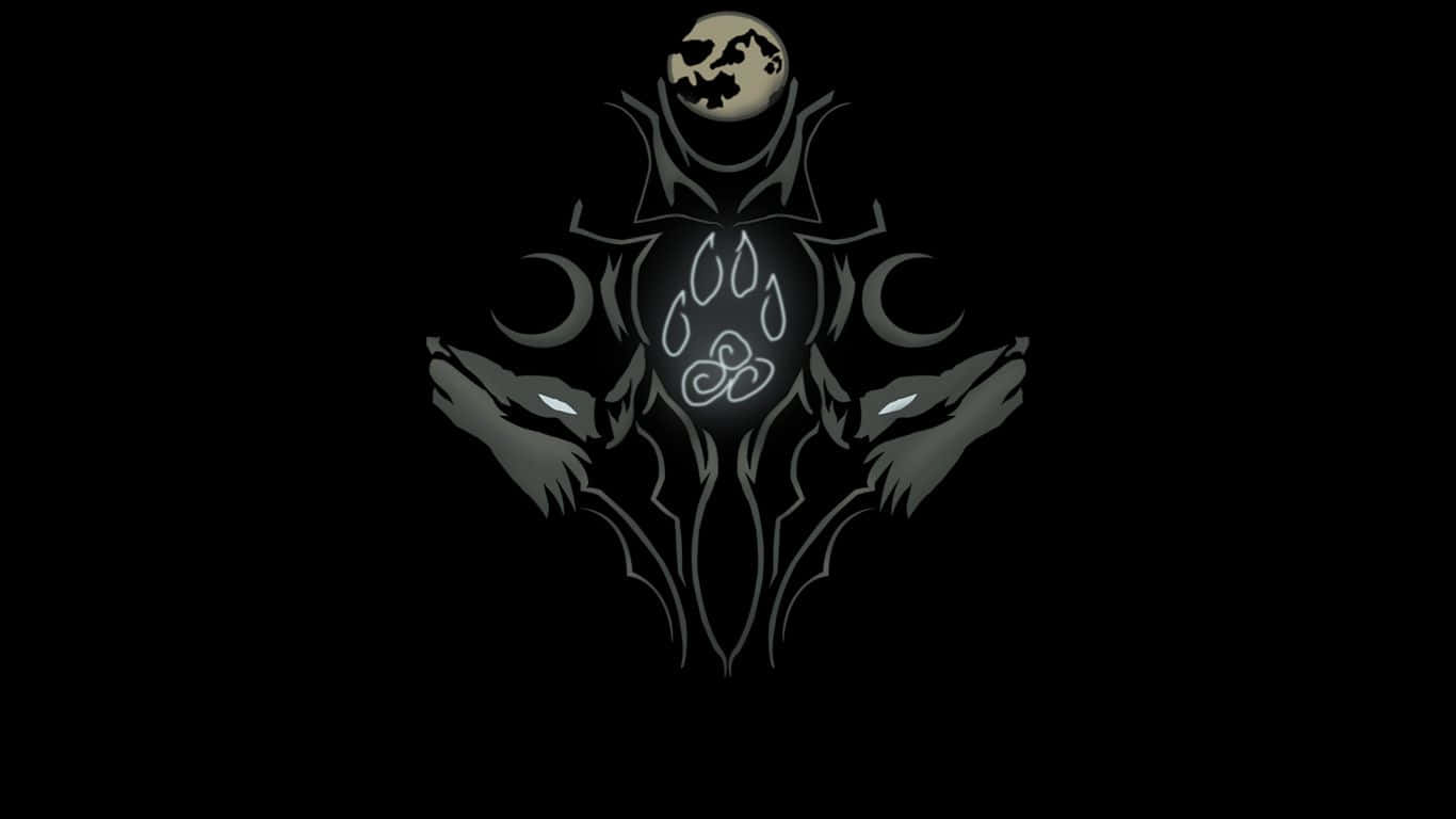 Tribal Wolf Glowing In The Moonlight Wallpaper