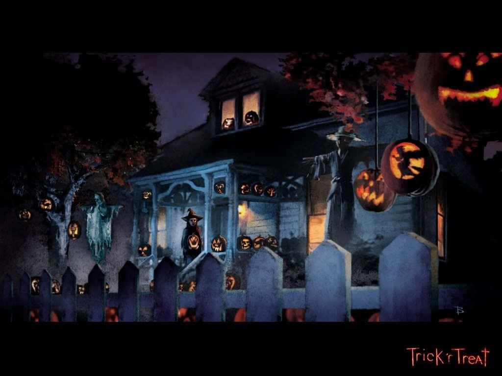 Trick R Treat Haunted House Wallpaper